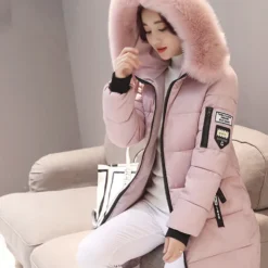 kf-A97c78ffdddb44780ab4b5eea1c88c37ev-Women-Winter-Fur-Collar-Hooded-Parka-Fashion-Letter-Patch-Zipper-Pockets-Design-Long-Jacket-Elegant-Slim